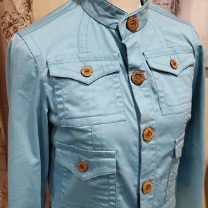 Kenzie Cotton Mix Button Down Jacket